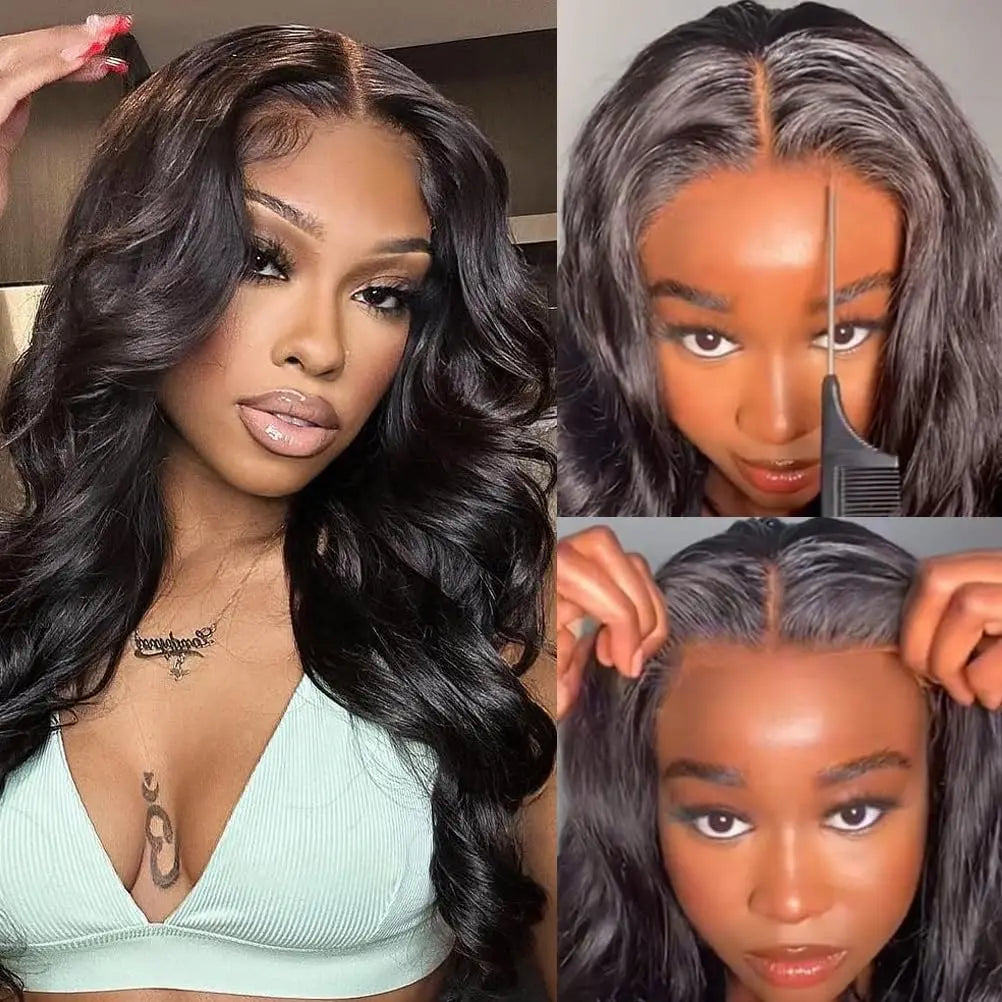 Ready To Wear 5x5 6x4 Lace Closure Perücke Body Wave Kleberlose Perücke Echthaar Ohne Kleber Vorgeschnittene Lace Perücke 180% Dichte