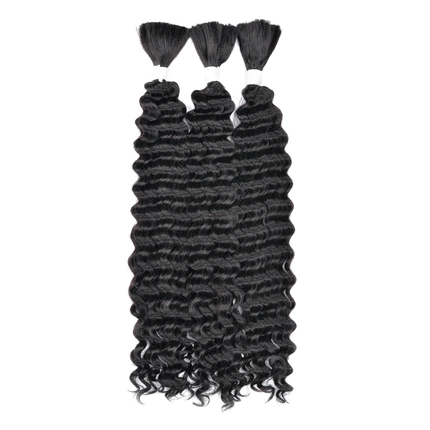 Synthetic Curly Deep Wave Bulk hair For Braiding 20inch No Weft Deep Wave For Braiding Micro Faux Braiding Hair for Boho Braids