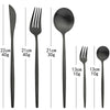30Pcs Black Gold Dinnerware Set Stainless Steel Dinner Knife Fruit Fork Spoon Cutlery Set Kitchen Tableware Silverware Sets