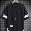 Hip Hop Loose Mens Streetwear T-shirts Casual Classic 2024 Summer Short Sleeves Black White Tshirt Tees Plus Oversize 5XL 6XL