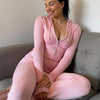 TARUXY Women Spring Outfits Casual Zipper Sweater Hoodie Set High Waist Flare Pants Suits Pink Knitted Womens Y2k Two Piece Set