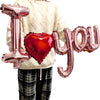 Ich liebe dich roter Herz-Buchstaben-Ballons Folien-Globos Valentinstag Hochzeitsdekorationen Brautparty Jubiläumsbedarf