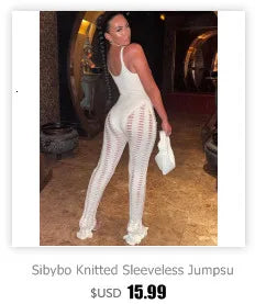 Sibybo Quaste Hollow Out Overalls für Damen Nieten Strass Trägerlos Rückenfrei Jeans Street Fashion Trend Jumpsuit Femme