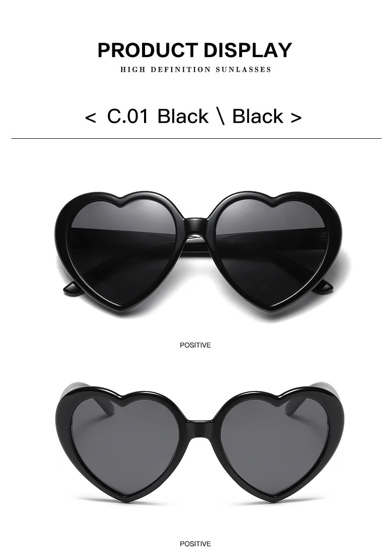 Neue herzförmige polarisierte Sonnenbrille für Damen, modisch, süß, Retro, Vintage, Verlaufs-Sonnenbrille, UV400-Schutz, Unisex-Brille