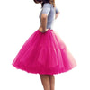Multi-layer Tulle Tutu Skirts Fuchsia 6 Layers Fluffy Petticoat Underskirt Princess Ball Gown Women Halloween Party Skirt