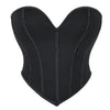 Women'S Strapless Solid Bustier Corset Fishbone Push Up Waist Trainer Crop Tops Sleeveless Backless Padded Bandeau Bikini Top
