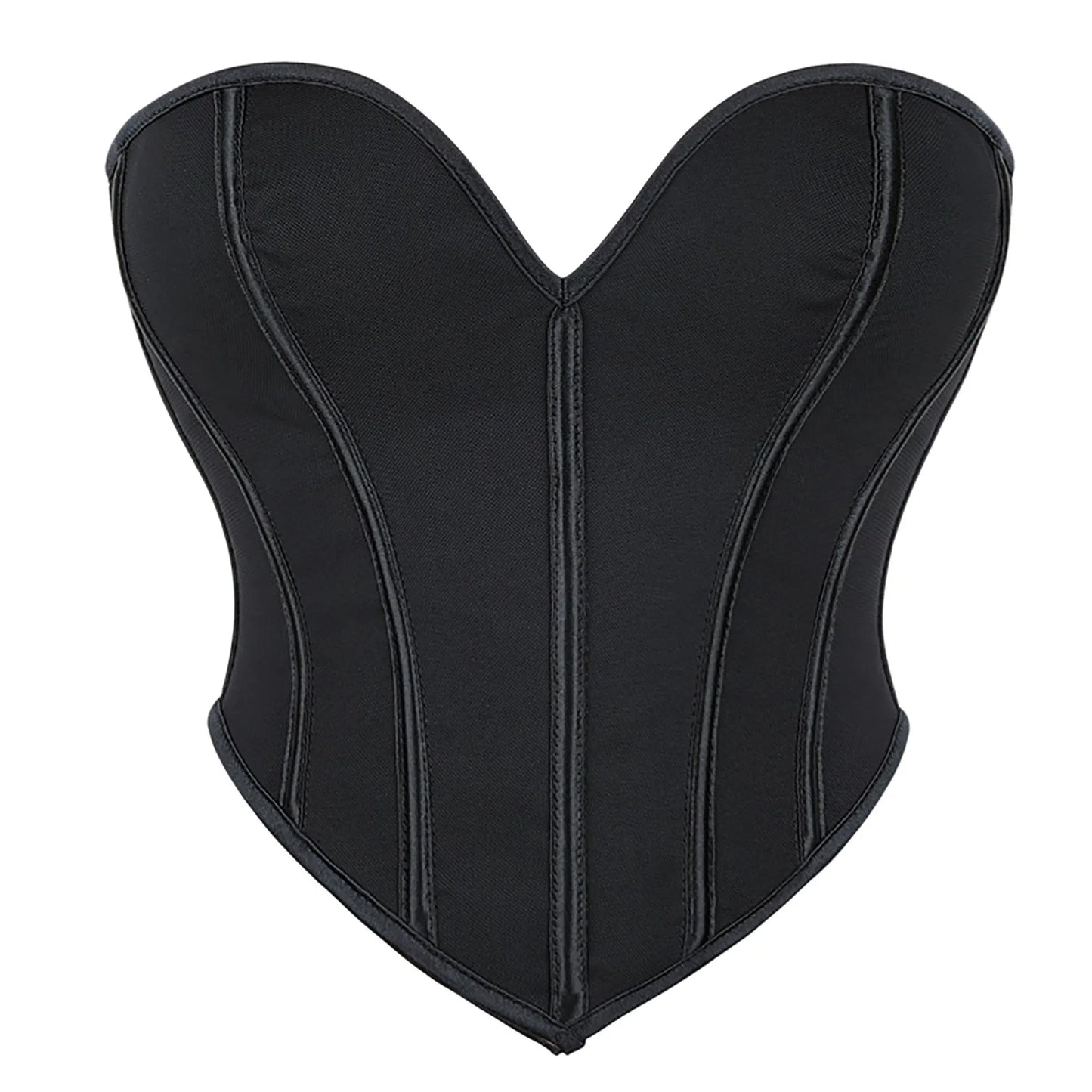 Women'S Strapless Solid Bustier Corset Fishbone Push Up Waist Trainer Crop Tops Sleeveless Backless Padded Bandeau Bikini Top