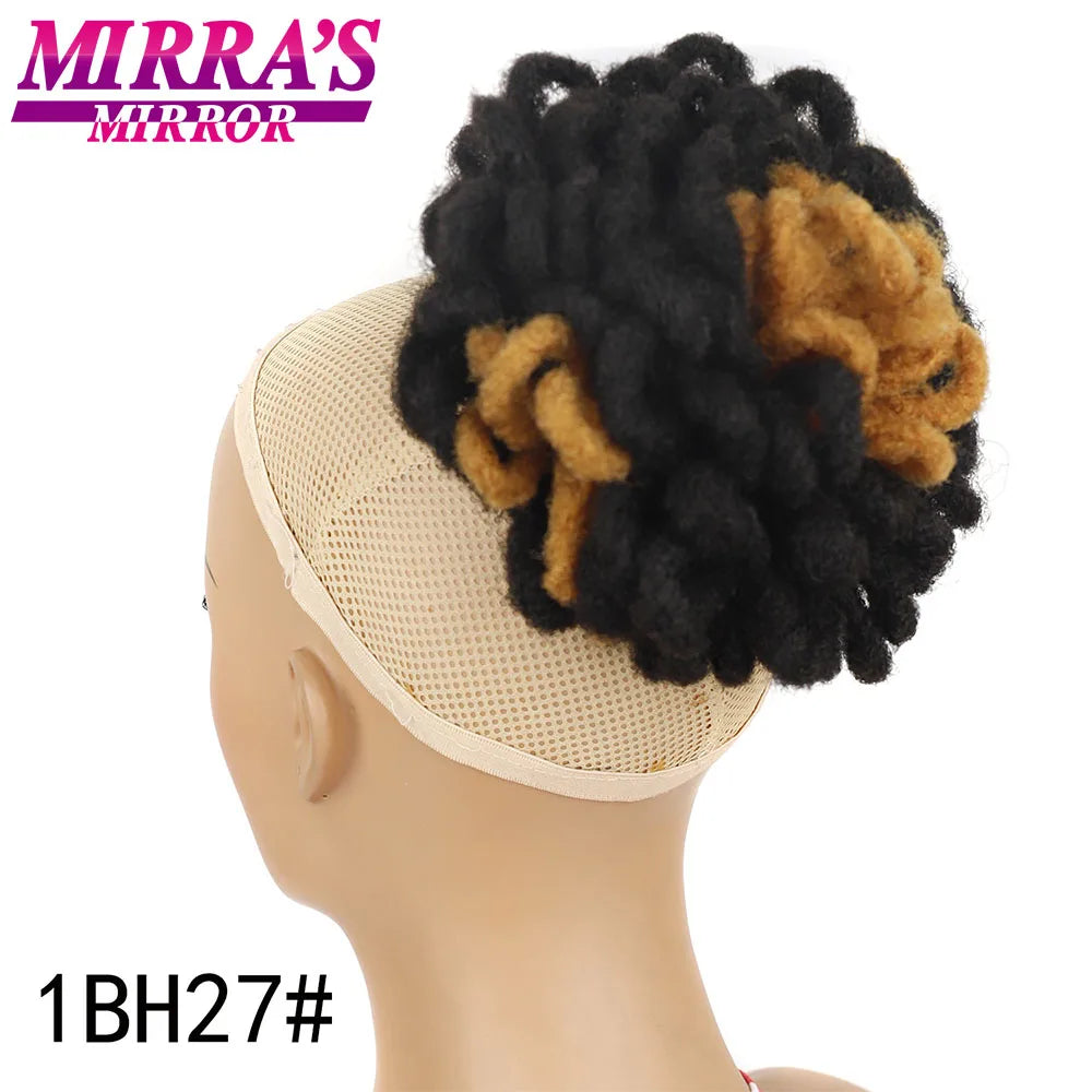 Synthetic Afro Puff Drawstring Ponytail Hair Bun 10 Inch Short Afro Kinkys Curly Afro Bun Extension Hairpieces Large Size