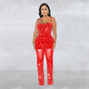 HBLL Women Club Outfits Spaghetti Strap Bodycon Jumpsuits Sparkly Rhinestone Romper Birthday Night Out One Piece Clubwear