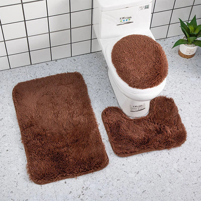 3-teiliges Badteppich-Set, superweich, rutschfest, saugfähig, Badematten-Set für Zuhause, Badezimmerdekoration, 3-teilig