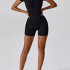 Summer Zipper Workout Jumpsuit Sports Overalls Women Gym Clothing Running Fitness Suits Gym Tracksuit Short Sportswear Yoga Set