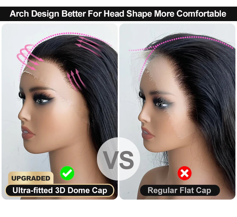 Newa Hair Human Hair HD Lace Wig With Bangs 5x5/7x5 HD Lace Closure Wig Natural Black Glueless Wigs Pre Plucked HD WIG For Women