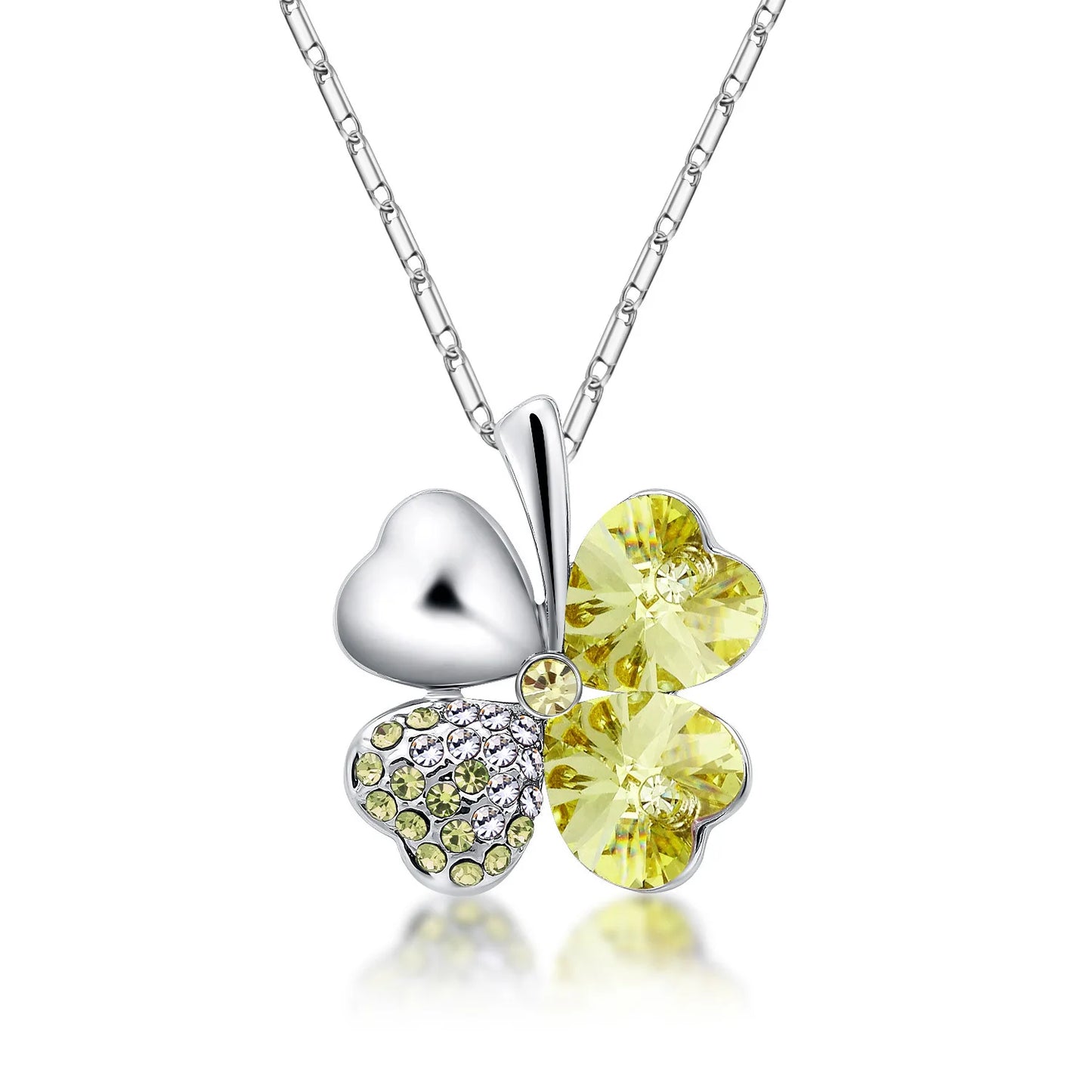 TRPOPSYN Crystal 4 Four Leaf Leaves Clover Pendant Necklaces Lover Birthday Gift Quality Fashion Jewelry Dropshipping Charm Girl