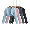 2023 Herbst V-Ausschnitt Offene Nähte Cropped Blazer Damen Langarm Kurze Anzüge Mode Oberbekleidung
