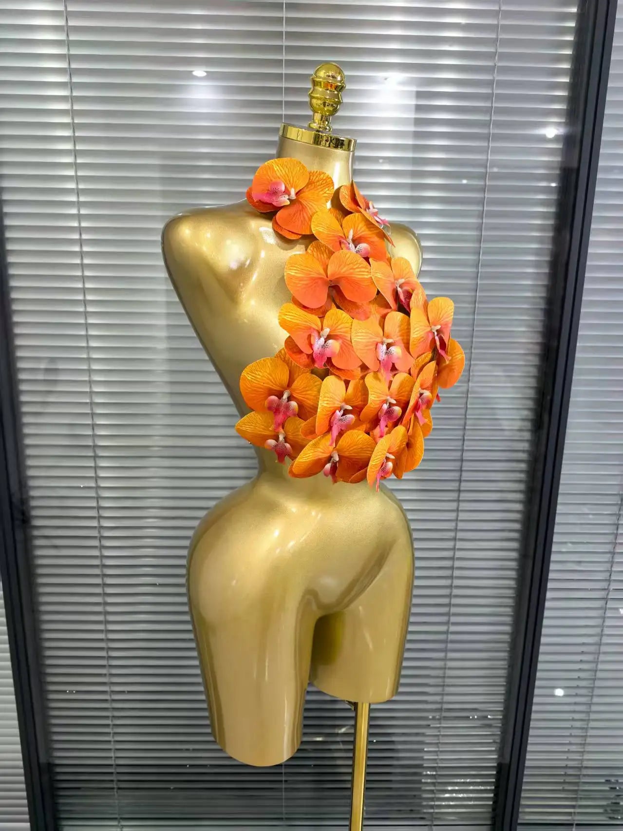 Rosered Orange Women Sexy Florals Backless Halter Bodycon Tops Nightclub Party Celebrate Carnivals Music Festival Tops