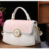 Fashion Diamonds Women Handbags 2023 Red Genuine Leather Lady Shoulder Messenger Bag Crocodile Pattern Portable Shell Tote Bags