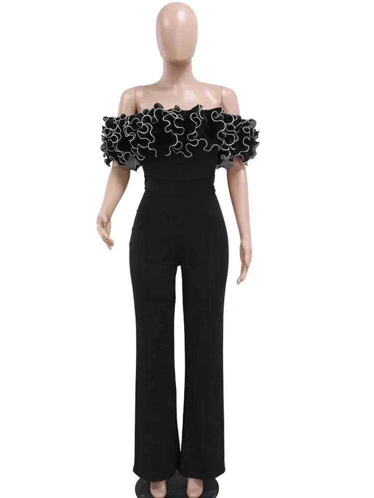 Sexy Jumpsuit mit Slash-Ausschnitt, figurbetont, für Damen, Overall, Rose, Einteiler, Damen, Club-Overalls, Promi-Outfits, Party, Sexy Rompers