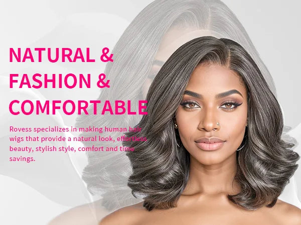 Salz-und-Pfeffer Loose Wave Lace Front Bob Perücke Echthaar Seitenscheitel 5x5 HD Verschluss Lace Perücke Ready To für schwarze Frauen