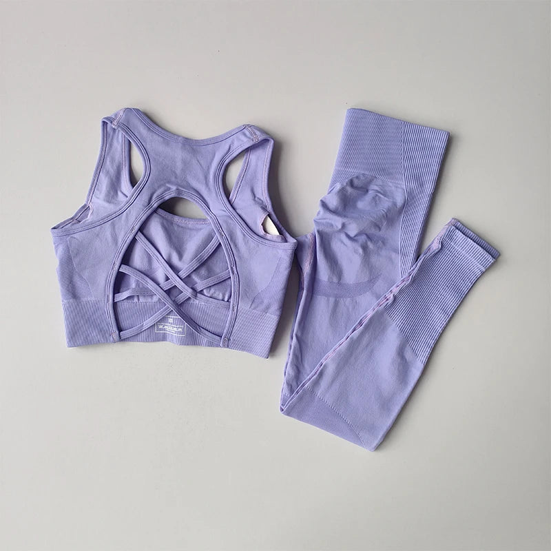 2er-Set Sport-BH für Damen, professionelles Fitness-Tanktop, stoßfester Lauf-Leggings-Yoga-Anzug, schöner Rücken-BH-Bekleidung