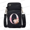 Damen Kuriertasche Kleine Handtasche Umhängetasche Geldbörse für Handy Sakura 26 Alphabet-Druck Münzgeldbörse Damen Kartenhalter
