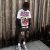 Y2K Hip Hop Denim Shorts Loose Fit Cotton Five-Quarter Length Printed Embroidered Low-Mid Waist Jeans Shorts for Men