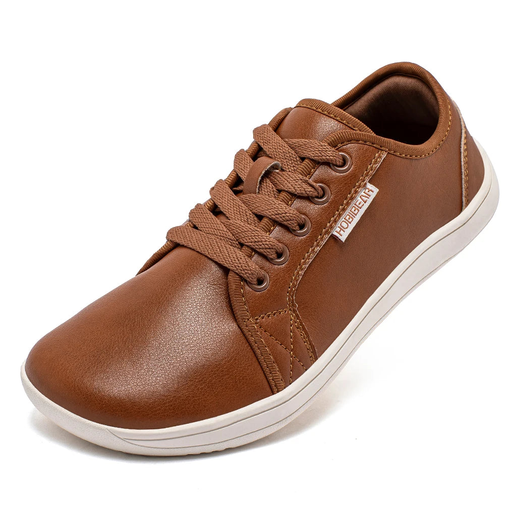 HOBIBEAR Minimalistische Schuhe für Herren und Damen, weite Zehenbox, Barfuß-Schuhe, Zero Drop, Freizeit-Sneaker aus Kunstleder, leichte Walking-Sneaker