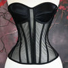 Steel Bone Transparent Bra Bustier Women's Waist Trainer Shapewear Girdles Corset Sexy Club Party Crop Top Lingerie Plus Size