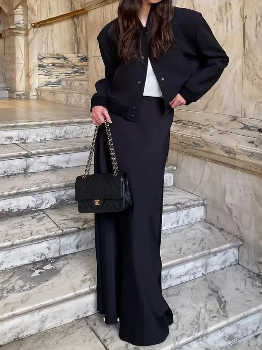 Wolfeel Freizeit Satin Damenrock Frühling Sommer Mode Locker Hoher Bund Maxi Röcke Elegant Einfacher Satin-Fischschwanzrock