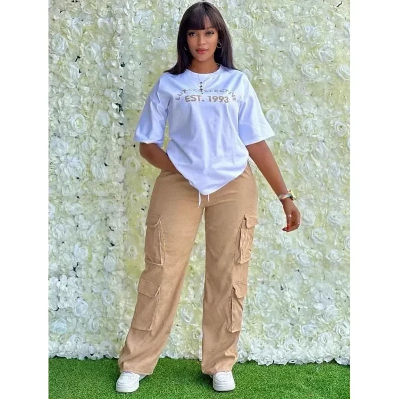 2 Piece Women Sets Dashiki African New Arrival Summer Autumn Matching Sets Two Pieces Sets Top Pants Suits Outfits Clothing