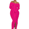 Wmstar Women Dress Long Sleeve Knitted New Fashion Elegant Bodycon Ladies Sexy Bodycon Party Long New Maxi Dresses Dropshipping