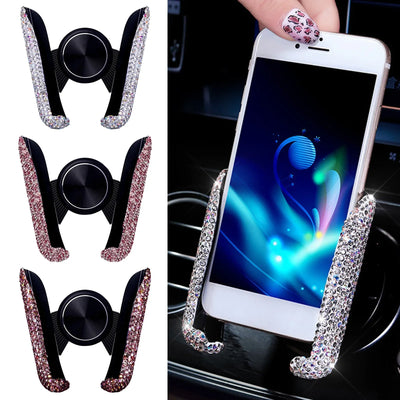 Auto-Handyhalterung Damen Diamant Kristall Auto Lüftungshalterung Clip Handyhalterung Ständer im Auto Halter Innenzubehör