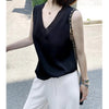 Silk halter V-neck sleeveless bodice Satin vest lace with beautiful back summer jacket with suit top