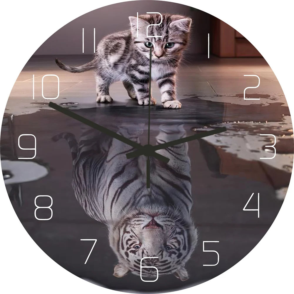 Lustige Frosch Acryl Wanduhr Strand Seestern Schallplatte Marmor Katze Retro Wanddekoration Uhren für Wohnzimmer Schlafzimmer Büro Zuhause