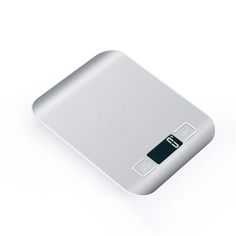 Digital Kitchen Scale 5kg/10kg Stainless Steel Panel USB Charg Precise Small Platform Scale Portable Multifunction LCD Display