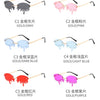 New personalised rimless sunglasses male Europe and the United States prom weird trend of irregular tears sunglasses female
