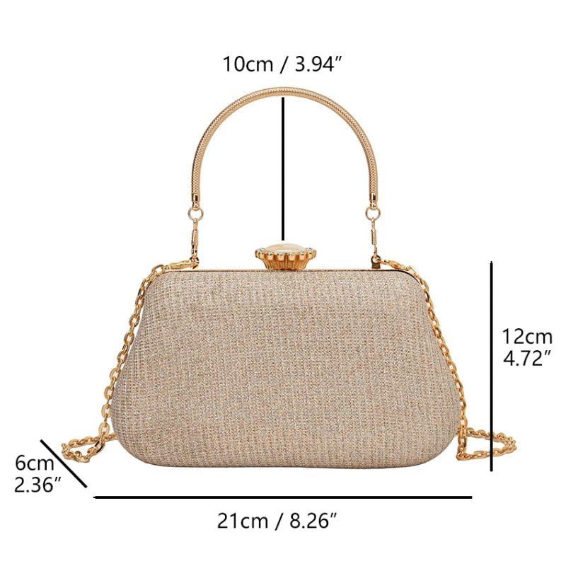 Luxus-High-Design Damen-Abendtasche Party-Bankett Glitzertasche für Damen Hochzeitsclutch Handtasche Umhängetasche mit Kette Bolsas