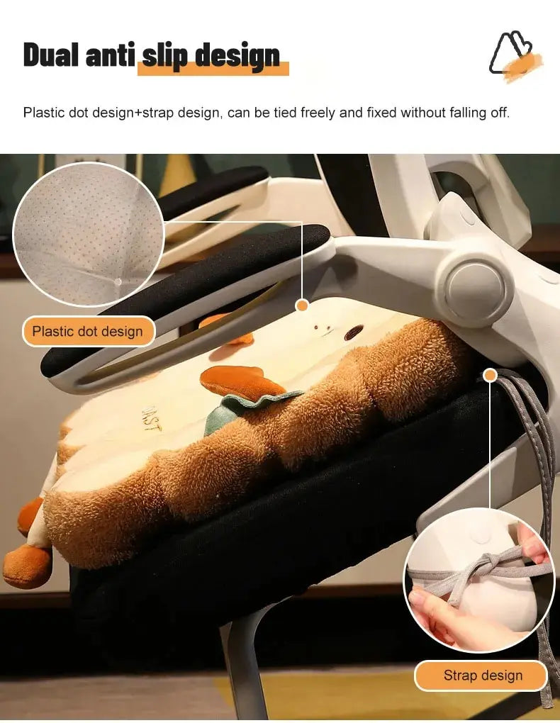 1 Stück Simulation Brot Toast Kissen Gefüllt Memory Foam Kissen Sofa Stuhl Dekor Sitzkissen Niedliche Studenten Stuhlauflage