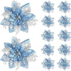 5 Stück 14,5 cm Glitzer künstliche Weihnachtsblumen fröhliche Weihnachtsbaumdekoration Neujahrsornamente gefälschte Blumen Weihnachten Natal