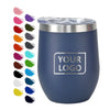 50pcs Custom 12oz double wall stainless steel wine tumbler insulated vacuum egg shape wine tumbler with sliding lids