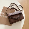 Solid Plaid Crossbody Bags For Women, Chain Decor Fashion Shoulder Bag Ladies Handbag For Daily Used