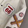 Street Popular Letter Flocking Embroidered Jacket And Coat Men 2023 New Y2K Harajuku Hip Hop Spliced Motorcycle Baseball Uniform