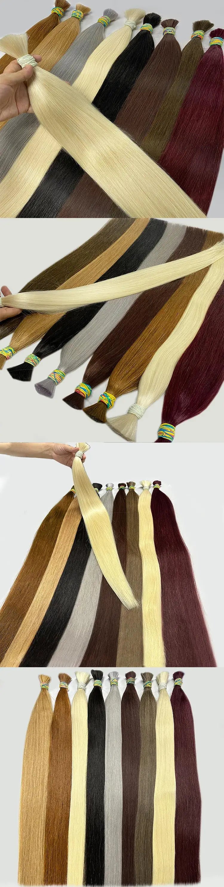 Human Hair Bulk No Weft Vietnamese Hair Virgin Remy Straight Hair Bulk 12-30inch 100g 100% Real Natural Hair Extension Grey 99j
