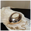 New Gold Silver Fashion Acrylic Moon Women's Handbags Luxury Ladies Clutch Bags Dinner Bag with chain 2024