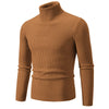 Autumn Men's Turtleneck Sweater Winter Knitted Striped Warm Outdoor Tops