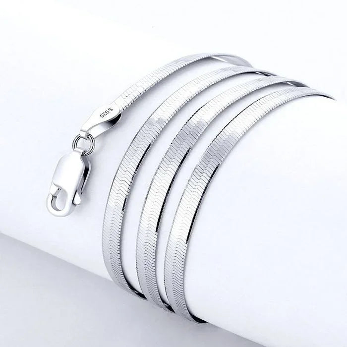 Neues 925er Sterlingsilber, feine 4mm Klingenketten-Halskette für Damen und Herren, luxuriöser Hochzeitsparty-Schmuck, beste Freundin, Weihnachtsgeschenke