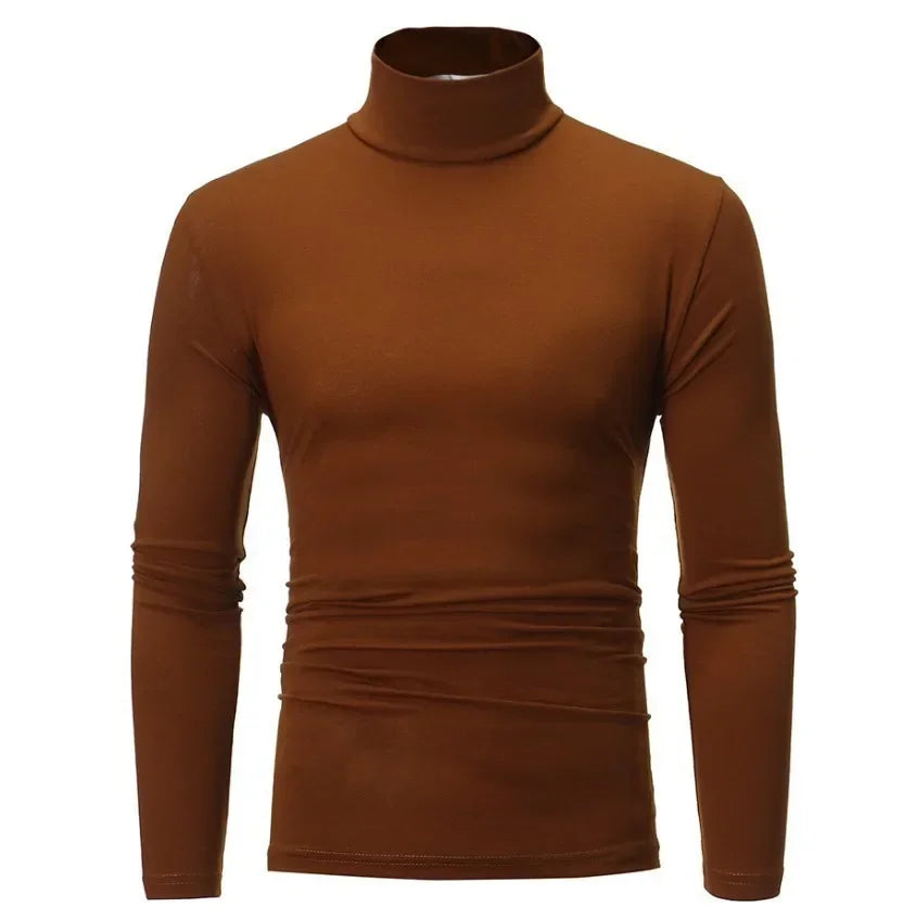 Long Sleeve T-shirt Thermal Underwear Tops Men Winter Clothes Thermal Shirt Autumn Men's Winter Tights High Neck Thin Slim Fit