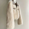 Spring and Autumn Korean Chic Polo Collar Loose Fur Coat Women Clothing Winter Coat Faux Fox Fur Plush Short Jackets Women Tops