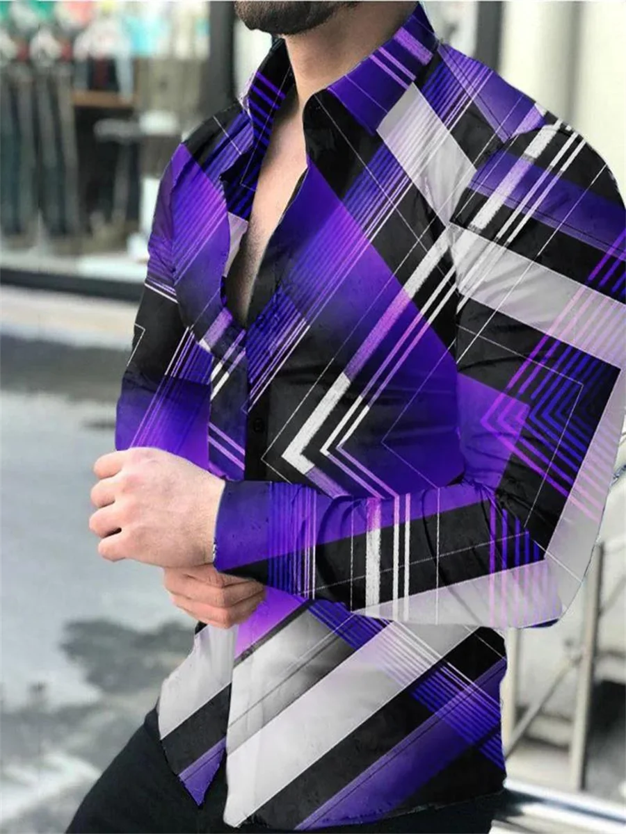 Fashionable Men's Shirt Lapel Suit Long Sleeve Festival Red Casual Outdoor Street Top Soft Comfortable Breathable 2023 New
