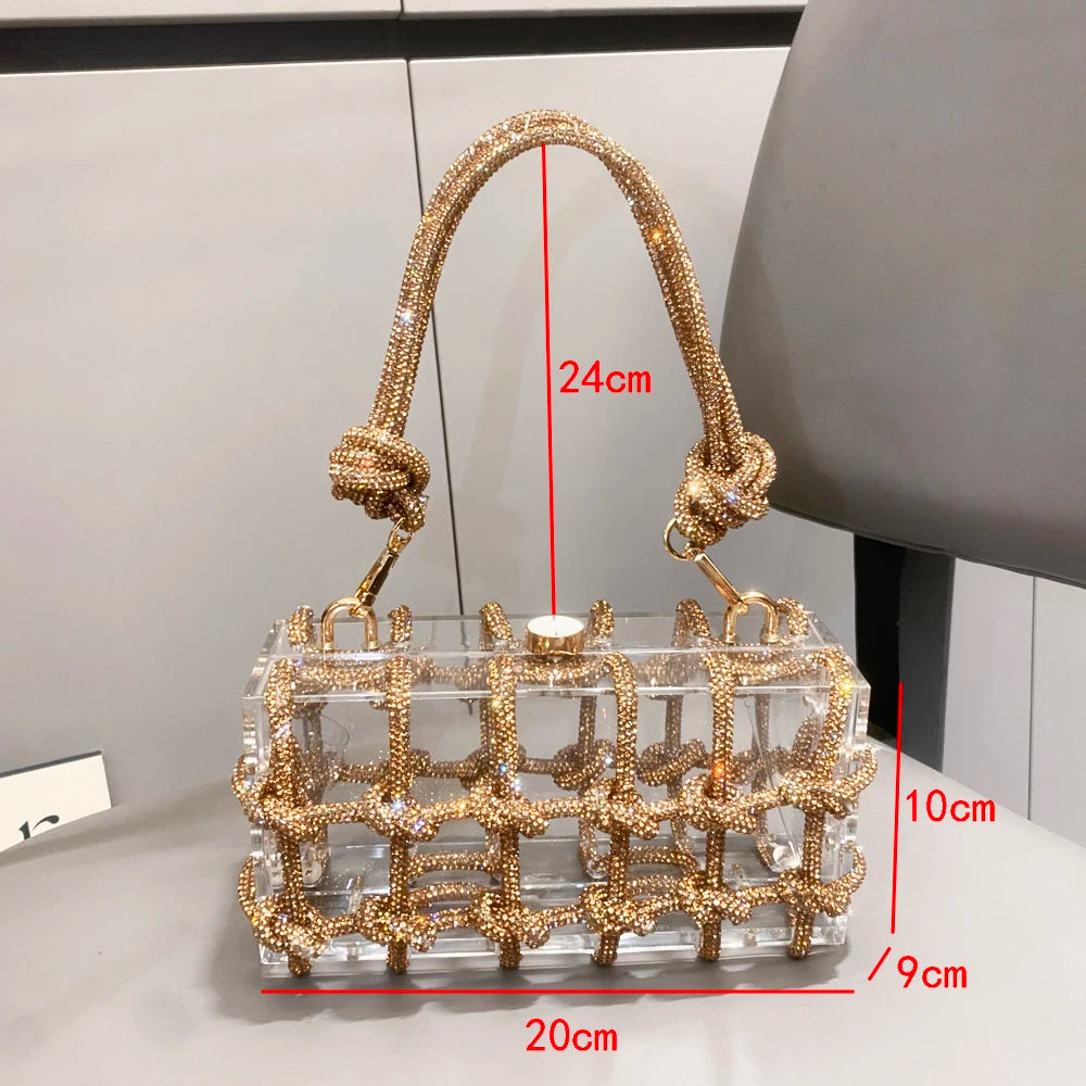 Abendtasche mit Strasssteinen, silberne, handgefertigte Handtasche mit Kristallbesatz für Damen, Geldbörsen und Handtaschen, luxuriöse Designer-Banketttasche