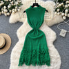 YuooMuoo Chic Fashion Sexy Package Hips Knitted Mini Dress 2026 New Summer Sleeveless Tassels Bodycon Party Dress Beach Vestidos